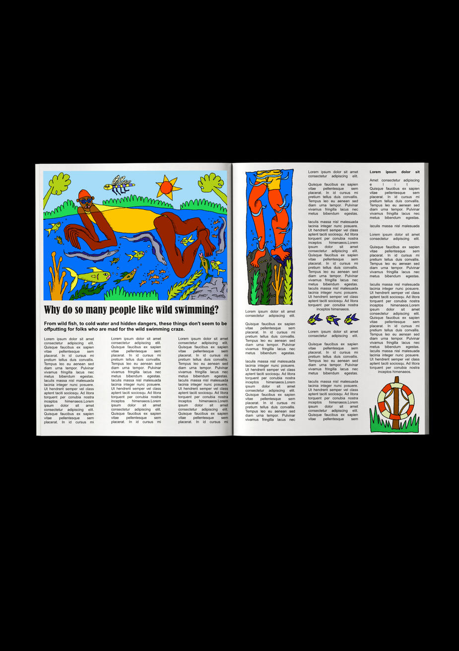 Dip in the Pond Editorial Mockup