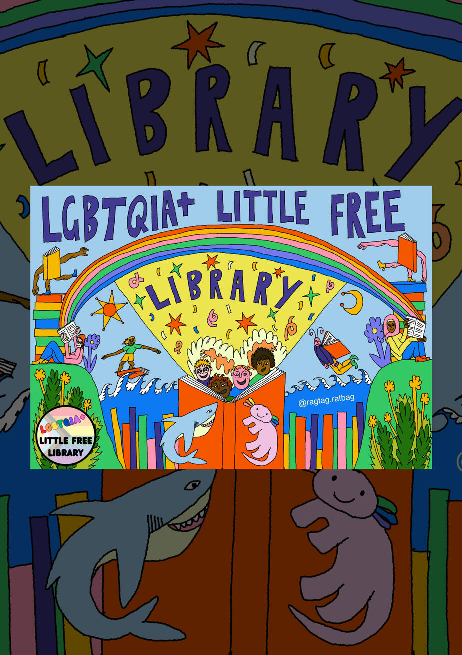 LGBTQIA+ Little Free Library Illustrated Sign