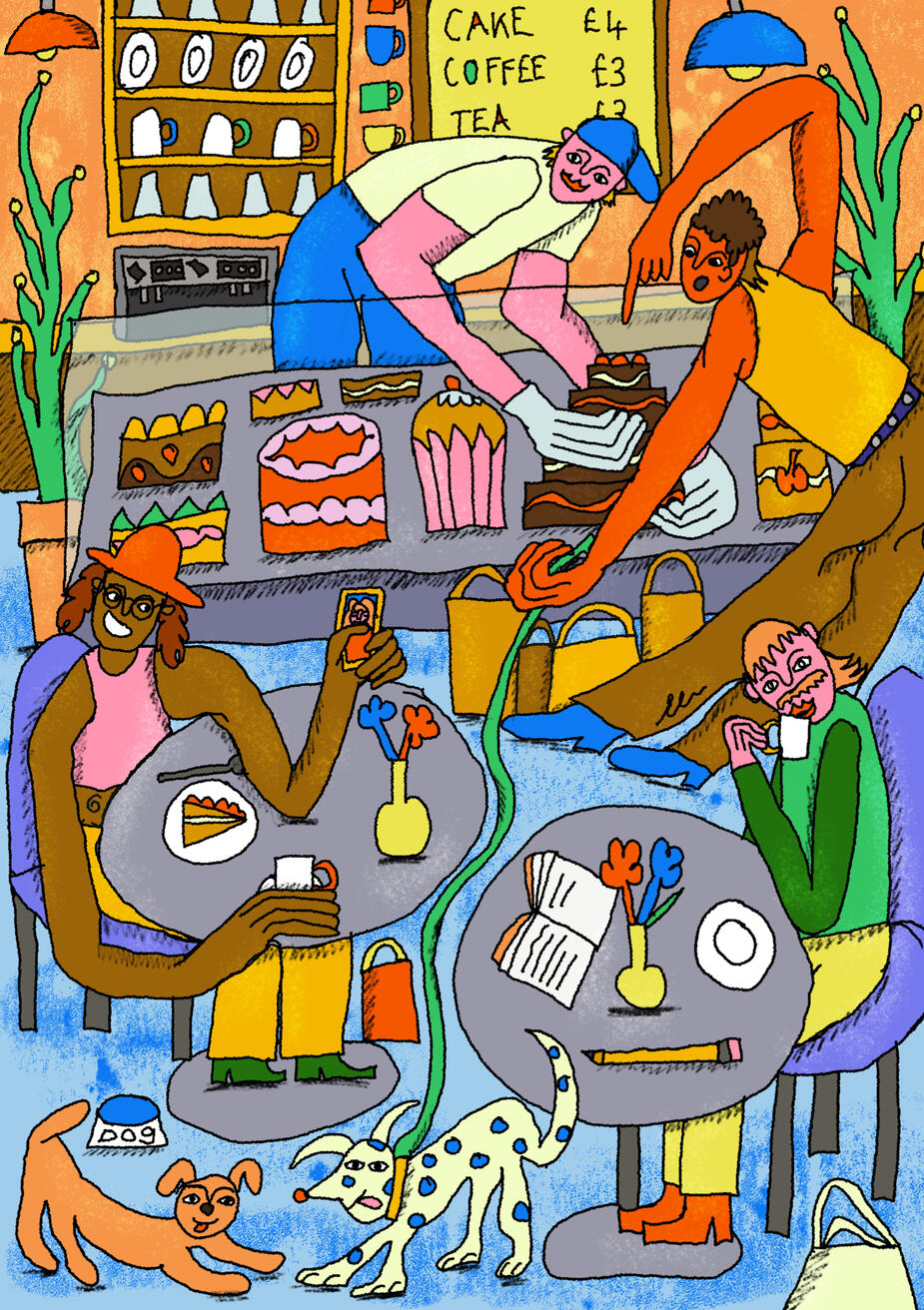 Mid-afternoon in the Cafe Illustration
