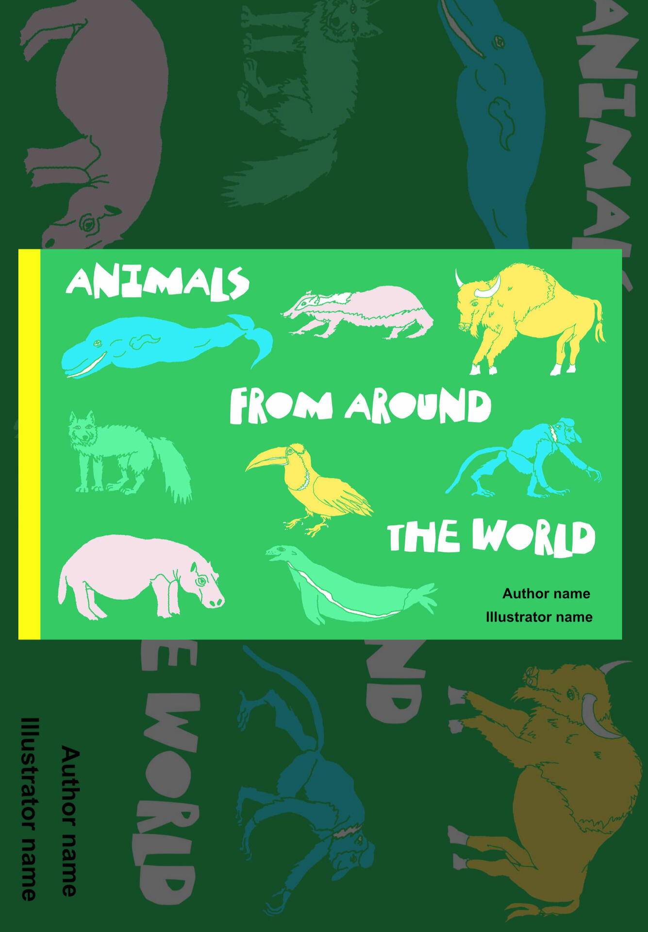 Animals From Around the World Book Cover Mockup