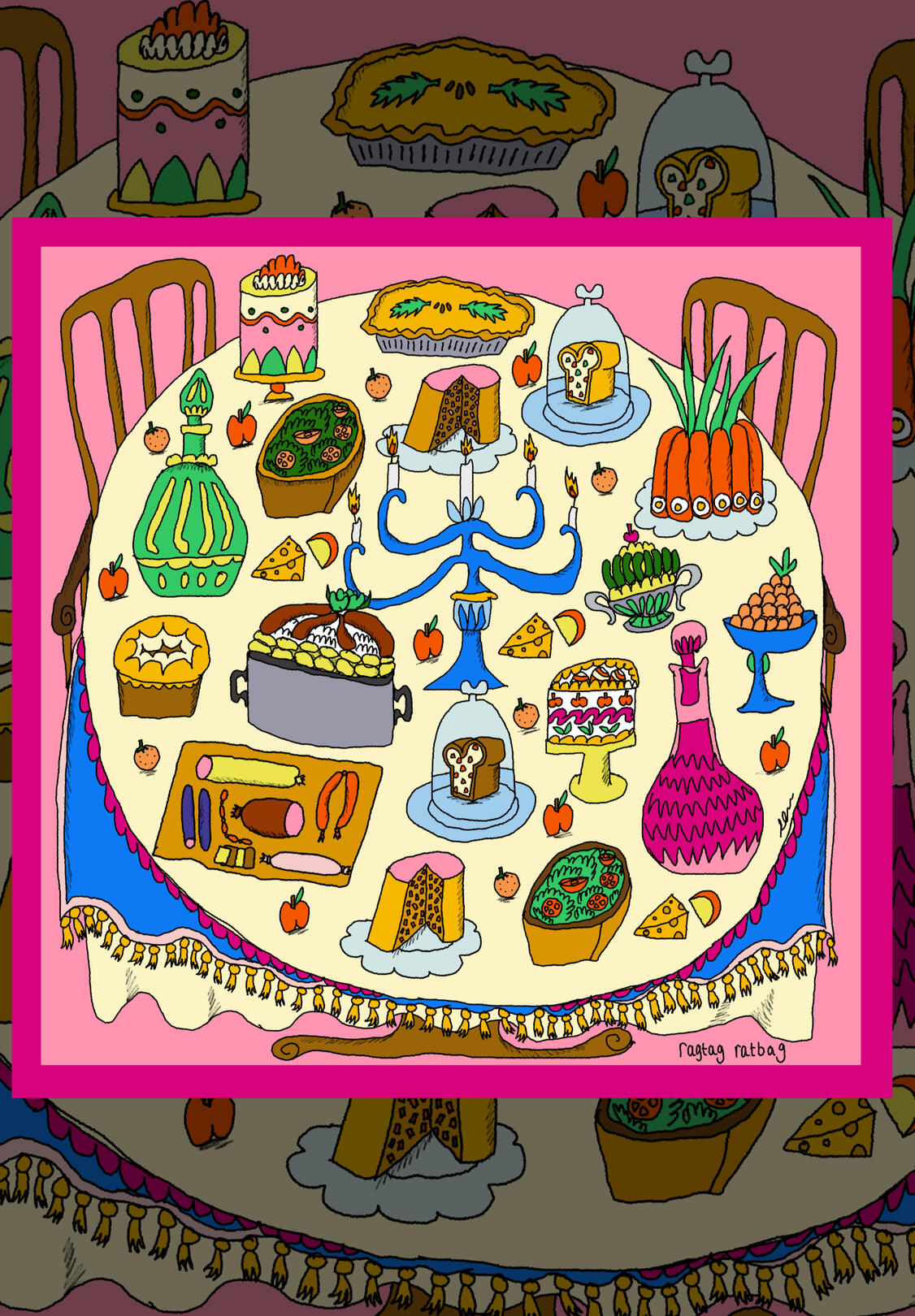 Illustrated Scarf Design