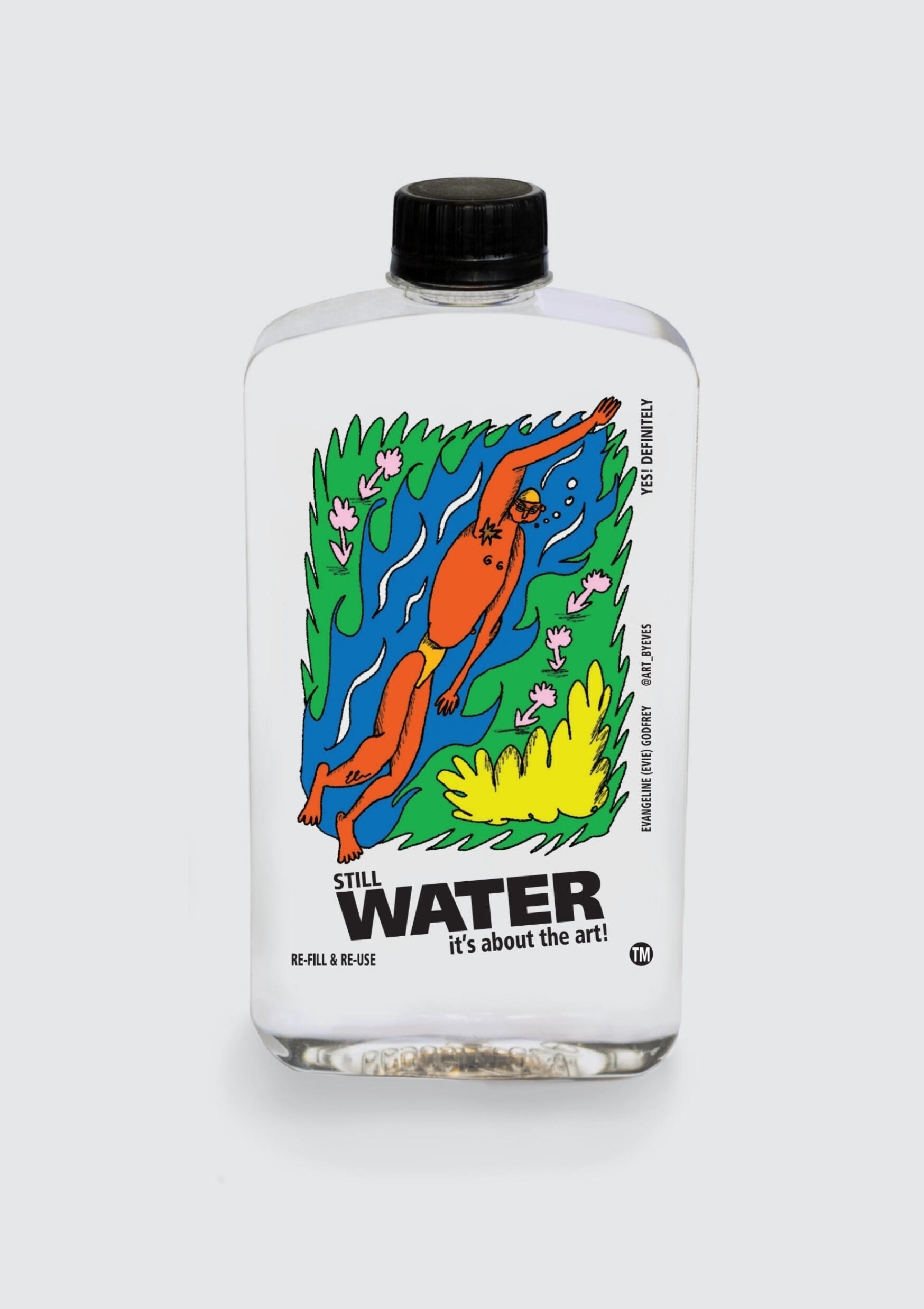 white banner with hand-lettering saying Thank You Kindly, with a black outline and green fill, either side are pink hand-drawn flowers